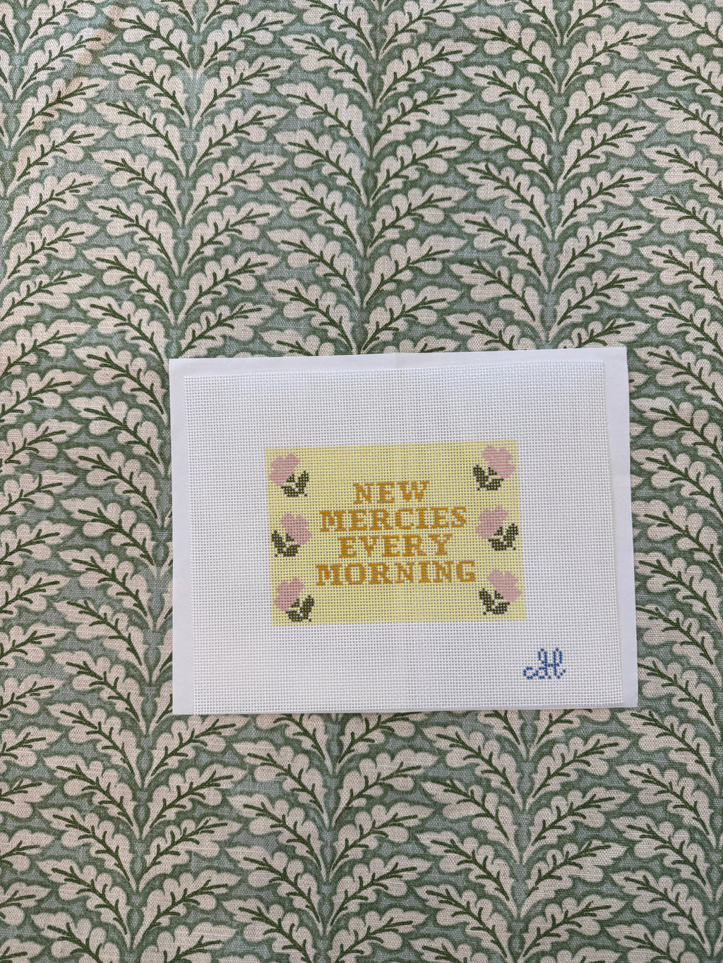 Needlepoint Canvas | New Mercies Every Morning (4x6 inch) | 14 Mesh