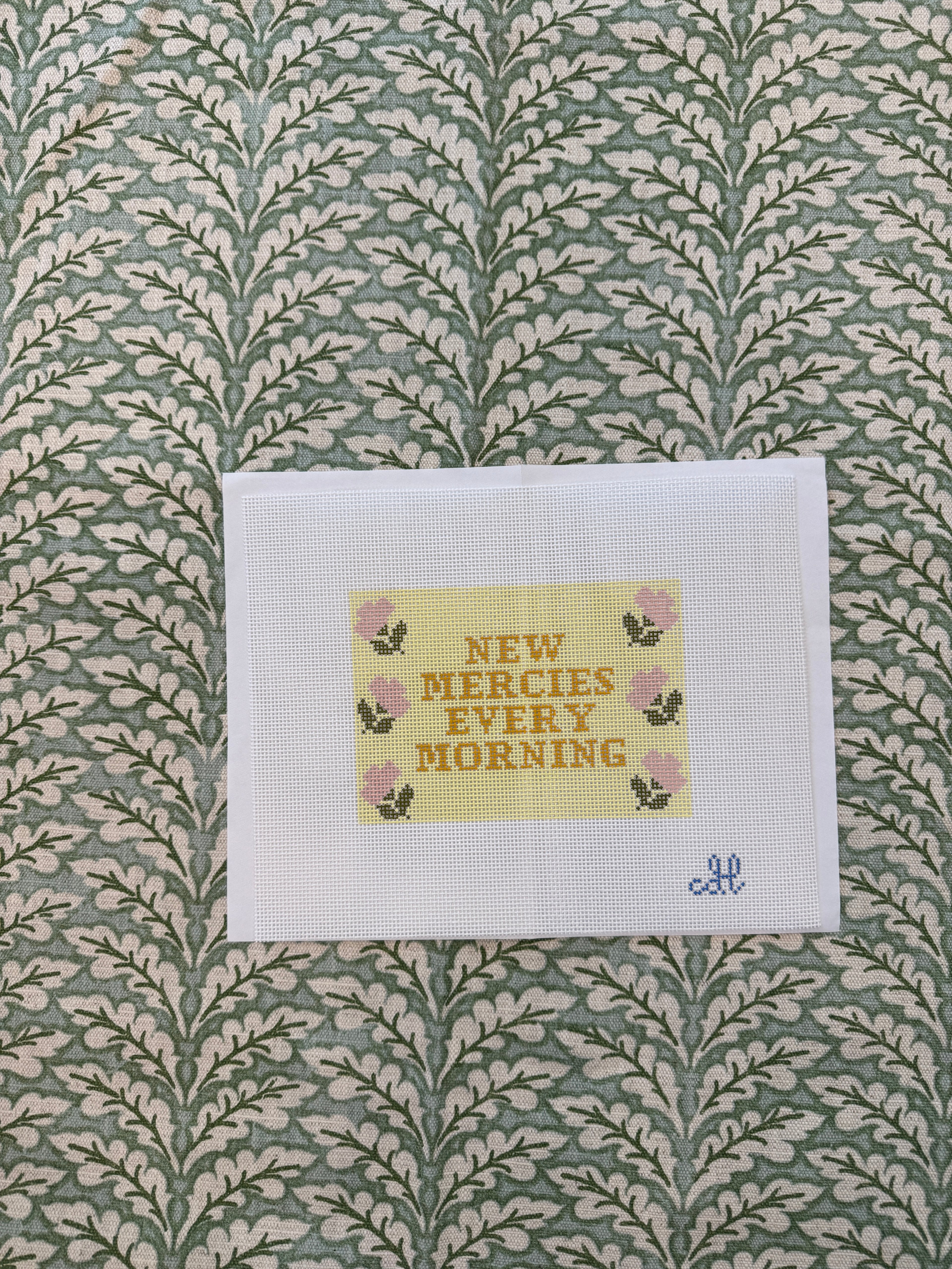 Needlepoint Canvas | New Mercies Every Morning (4x6 inch) | 14 Mesh