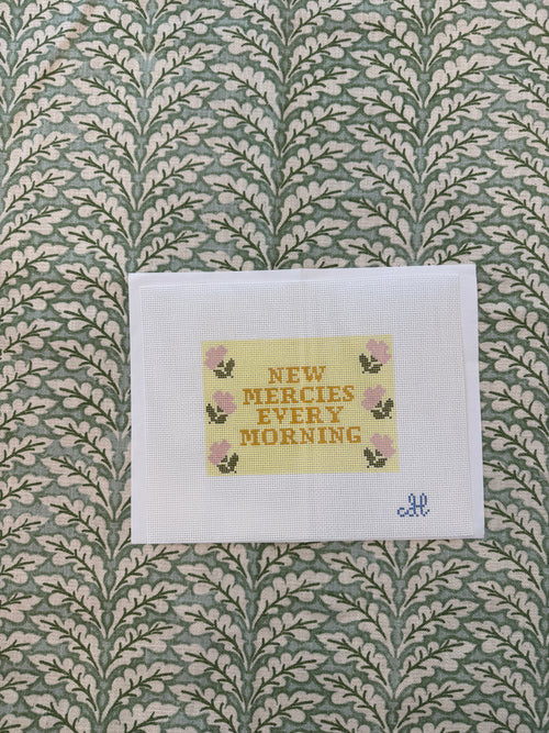 Needlepoint Canvas | New Mercies Every Morning (4x6 inch) | 14 Mesh