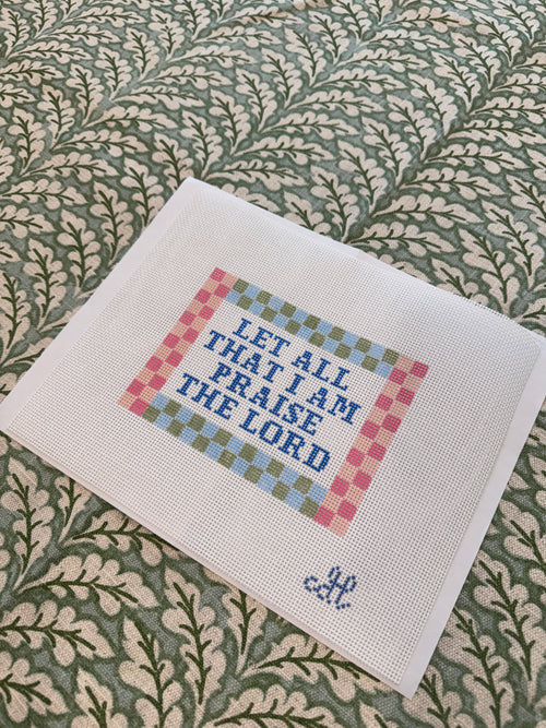 Needlepoint Canvas | Psalm 103 Praise the Lord (4x6 inch) | Hand-Painted | 14 mesh