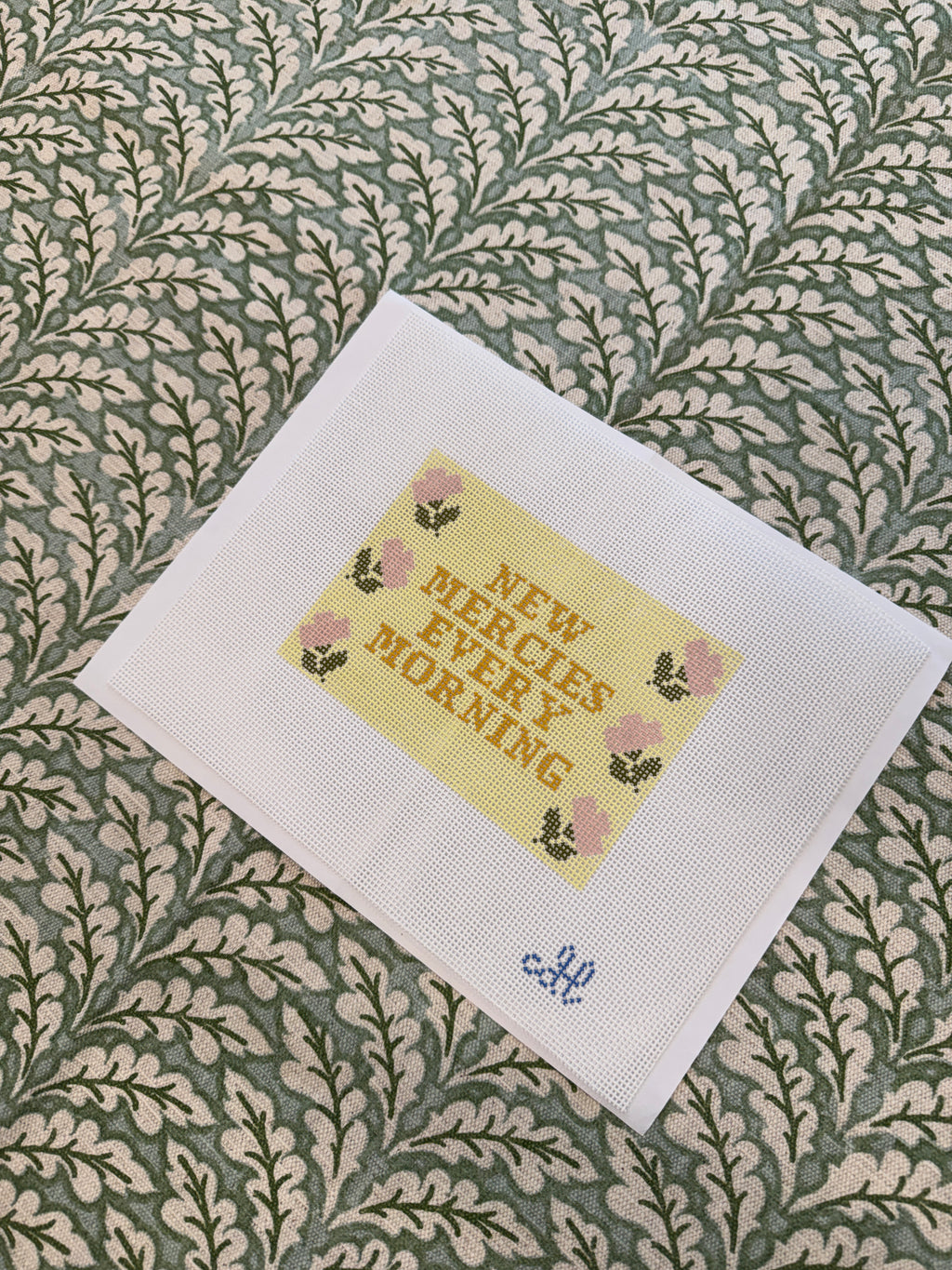Needlepoint Canvas | New Mercies Every Morning (4x6 inch) | 14 Mesh