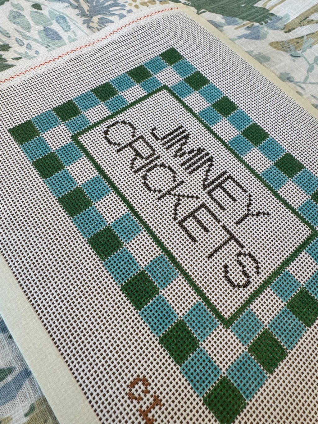Needlepoint Canvas | Jiminey Crickets (approx 5x7) 14 mesh | Southern Sayings Ndlpt