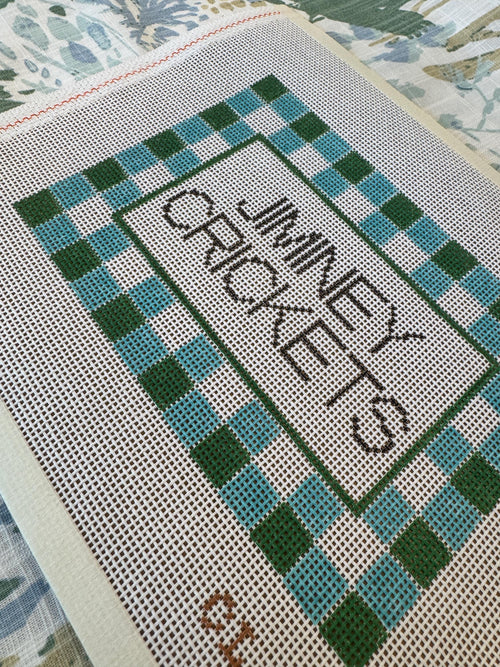 Needlepoint Canvas | Jiminey Crickets (approx 5x7) 14 mesh | Southern Sayings Ndlpt